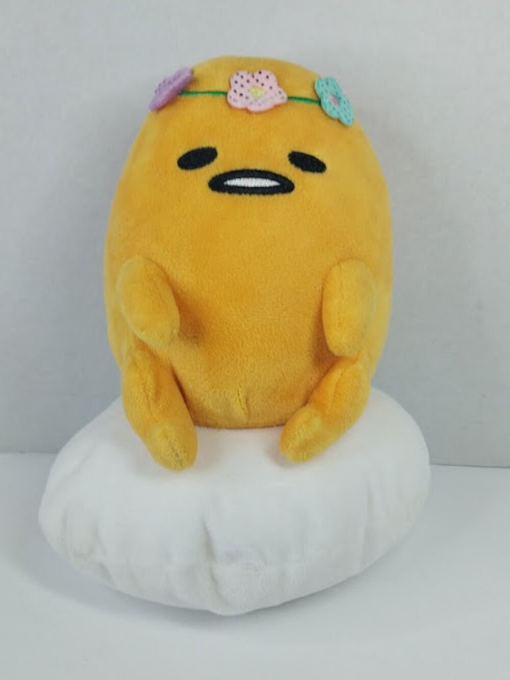 Sanrio Gudetama 8" The Lazy Egg Flower Headband Plush Toy Hello Kitty Collection